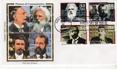 USPS FDC Colorano Cachet #3061-64 – 1996 32c Pioneers of Communication ST3142 - Image 1 of 2