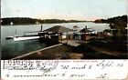 Lake Quinsigamond Worcester MA Postcard Boat Landing At Lincoln Park 1906 Posted