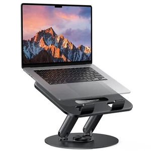 Soporte para portátil OMOTON para escritorio con base giratoria 360, elevador ergonómico para portátil f - Imagen 1 de 5