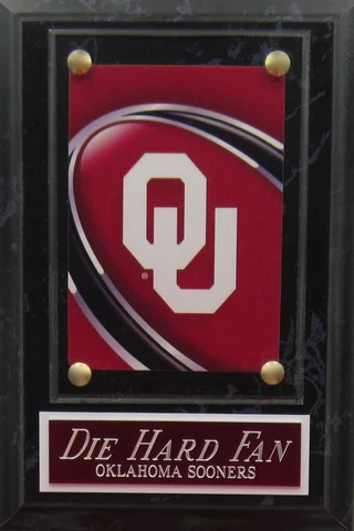 DIE HARD FAN OKLAHOMA SOONERS LOGO CARD PLAQUE FOR YOUR MAN CAVE WALL DECOR Cover