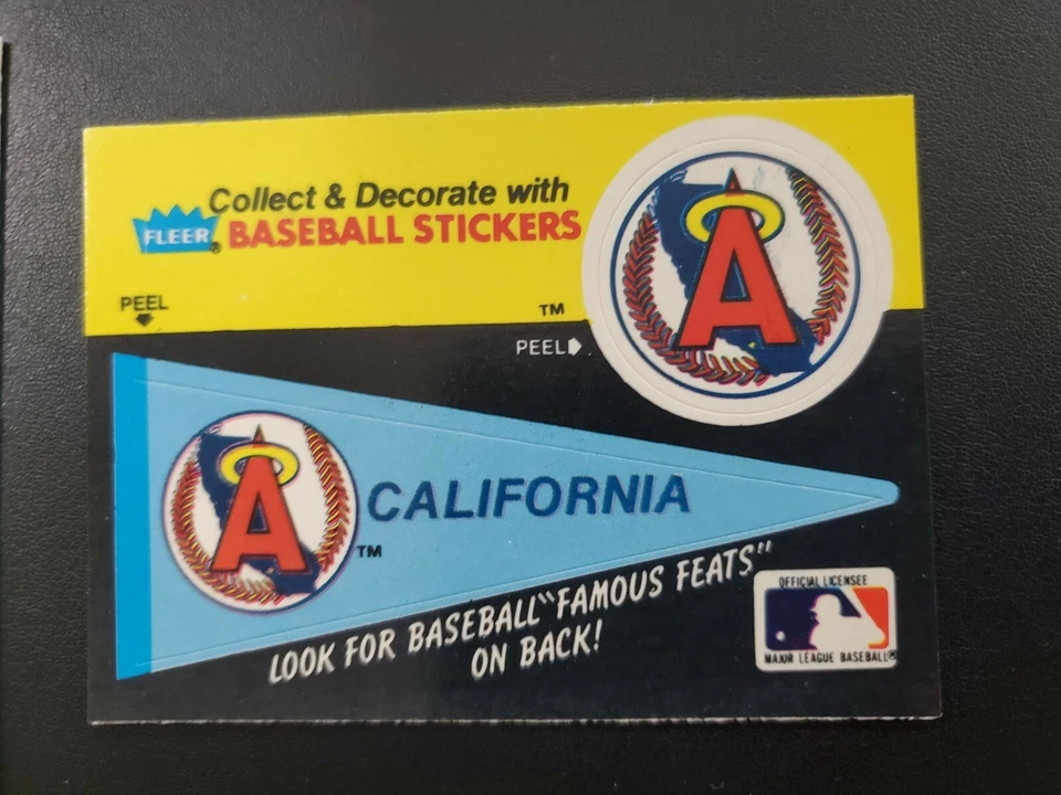 Vintage California Angels Fleer Sticker 80s - Image 1 of 1