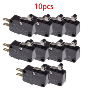 10Pcs For Omron V-155-1C25 Black Hinge Roller Lever Micro Limit Switch 15A - Picture 1 of 4