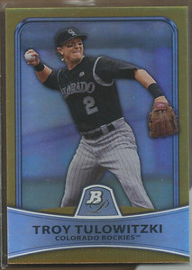 2010 Bowman Platinum Gold Refractors #26 Troy Tulowitzki/539 - NM-MT