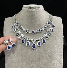 Indian Bollywood Bridal PartyWear SilverPlated Ad Jewelry Set Weding Women JL81