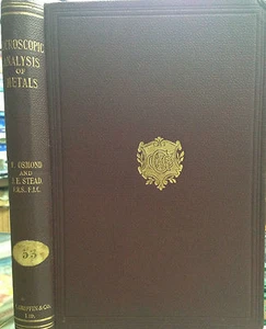 (Ingegneria) MICROSCOPIC ANALYSIS OF METALS By F. Osmond London 1904 - Imagen 1 de 1