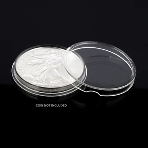 10 DIRECT FIT 40.6MM AIRTIGHT CAPSULE HOLDERS - AMERICAN SILVER EAGLE 1 OZ COINS - Picture 1 of 1