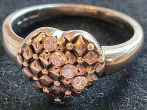*ANILLO CORAZÓN DIAMONIQUE PLATA ESTERLINA DAMA, TALLA 8, SIMULADO #W457 - Imagen 1 de 6