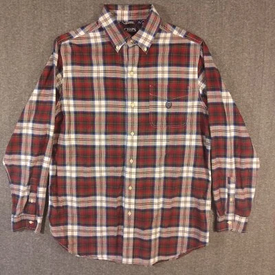 Chaps Cotton  Oxford Plaid Flannel Button Down Shirt Mens Large Tall Long Sleeve - Image 1 of 4