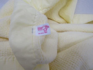 Baby Morgan COZY Blanket Yellow Orlon Thermal Nylon Trim VTG - Picture 1 of 3