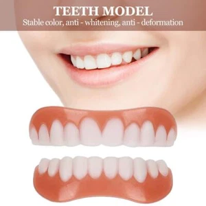 Silikon obere/untere künstliche falsche Zähne Veneers Paste. Zahnersatz U B ha52 - Bild 1 von 10