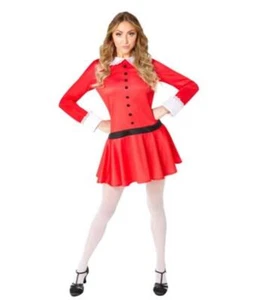 Veruca Salt - Willy Wonka - Red Dress - Costume - Women - 3 Sizes - Picture 1 of 3
