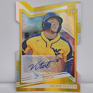 2022 Elite Extra Edition Status Die-Cut Gold Auto 2 #157 Victor Scott II 2/10 
