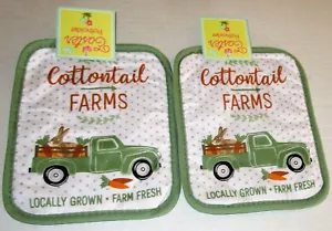 EASTER Potholders 7" x 9" COTTONTAIL FARMS Set of 2 - Picture 1 of 1