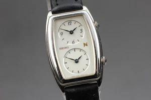 Vintage 1994 [Exc+5] Seiko Noie 1E20-3A00 Dual Time White Quartz Women's Watch - Picture 1 of 10