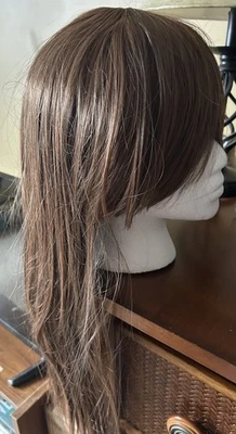 女士真长直发假发女士天然深棕色 RedCosplay 全假发 — 第 1/4 张图片