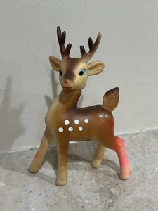 Reno de Navidad vintage de goma suave hecho en Japón 5" - Imagen 1 de 3