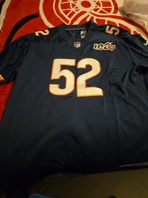 ¡NUEVO! Camiseta de fútbol americano local 100th Khalil Mack de los Chicago Bears en el campo Nike para hombre 3XL Foto 1 de 4