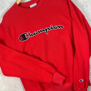 Champion Herren Small Red Reverse Weave Sweatshirt Embroidered Logo Pullover - Bild 1 von 8