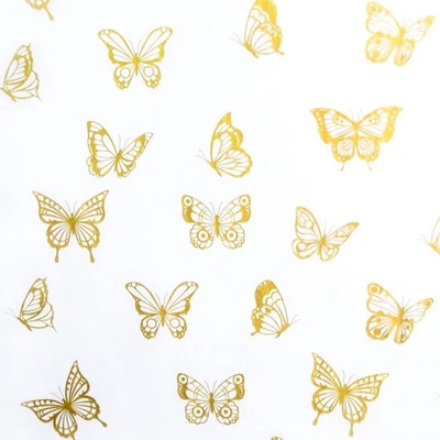 MR FIVE White Metallic Gold Butterfly Tissue Paper Bulk, 20" x gold, white  - Image 1 of 4