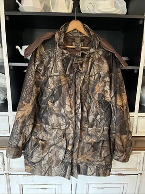 Remington Realtree Camo Hunting Jacket Mens Medium Zip Hardwood Camo Quilt Hood - Image 1 of 4