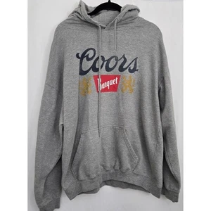 Sudadera con Capucha Coors Banquete Logo XL Retro Gráfico Cerveza Sudadera Camiseta Gris Luv - Imagen 1 de 7