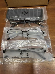 Design Optics By Foster Grant Lyden Half Rim Metal Reading Glasses 3 Pk +1.25 - Picture 1 of 3