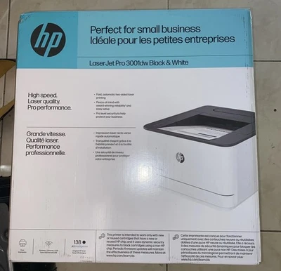 HP LaserJet Pro 3001dwe Wireless Black  White Monochrome Laser Printer - Image 1 of 4