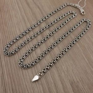Sterling Silber Herren Kette Halskette 925 geschwärzt Bismarck Glied, 55 cm, Handarbeit - Bild 1 von 7