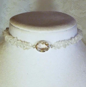 CYNTHIA LYNN "GIROCOLLO CRISTALLO QUARZO ARGENTO STERLING CRISTALLINO APRILE BRTHSTNE - Foto 1 di 1