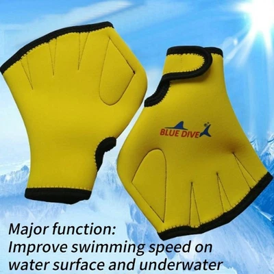 1pair Swim Paddles Snorkeling Diving Hand Web Water Gloves Practice Gloves - image 1 of 4