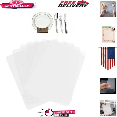 Полупрозрачные коврики для обеденного стола - упаковка 8 шт. термостойкие и безопасные круглые углы - Изображение 1 из 4