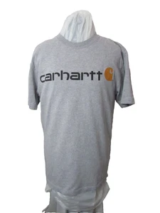 Carhartt Gray Long Sleeve T-Shirt - Mens Size Small - Pocket Front Carhartt Logo - Picture 1 of 8