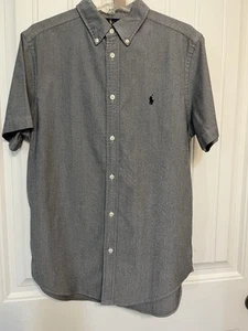 Ralph Lauren Button Down Short  Sleeve Shirt Boys XL (18-20) Grey. - Picture 1 of 9