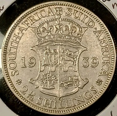 1939 África do Sul 2-1/2 xelins detalhe XF baixo vintage 133k - Imagem 1 de 4