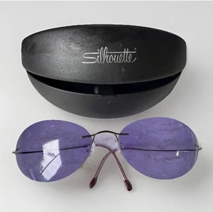 silhouette Titanium Purple Lens sunglasses Unisex Vintage M8563 765 6063 - Picture 1 of 13