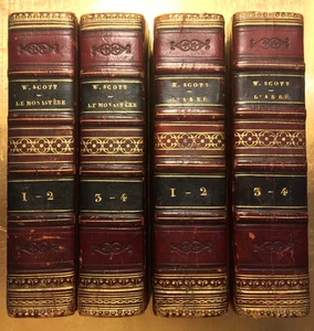 1830 WALTER SCOTT LE MONASTERE L'ABBE GRAVURES LIVRE BooKS JOLIE RELIURE* ECOSSE - Foto 1 di 24