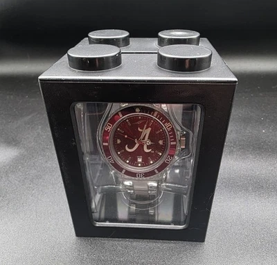 Reloj Alabama Crimson Tide Sun Time correa de plástico transparente batería nueva  Foto 1 de 4