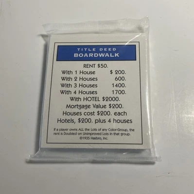 Hasbro Monopoly TARJETAS DE TÍTULO DE PROPIEDAD Piezas de juego de repuesto Foto 1 de 2