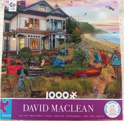 Oceanside Living 1000 Piece Jigsaw Puzzle with Poster David Maclean by Ceaco - Image 1 of 4