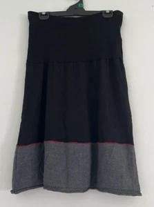 Aventures Des Toiles Skirt Wool Midi Lined Black & Grey Size 40 Casual Ex Cond - Picture 1 of 6