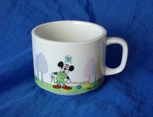 Walt Disney Productions Mickey Mouse Porcelain Drink Cup Made in Japan Vintage - Picture 1 of 5