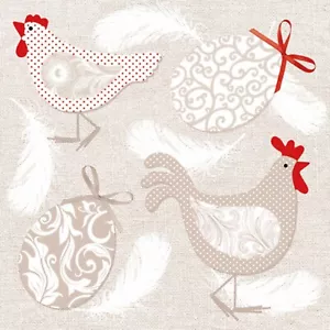 Ostern Decoupage Servietten mit Eiern und Hahn - 2er Set - Bild 1 von 5