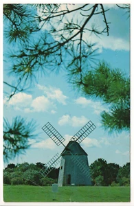 Brewster’s Old Windmill Cape Cod MA cartolina d’epoca cromata timbrata 1984 - Foto 1 di 13