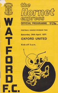 Football Programme>WATFORD v OXFORD UNITED Apr 1971 - Picture 1 of 1