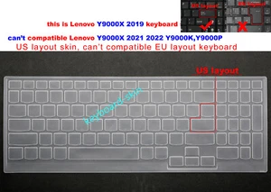 US Keyboard Skin Cover for Lenovo Legion Y9000X 2019 version (Can't fit Y9000K) - Picture 1 of 7