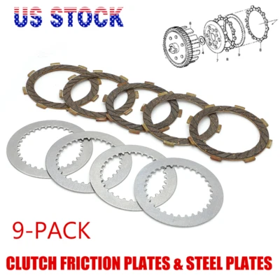 9* Clutch Friction Steel Plates For Kawasaki KX60 KX80 KE100 KD80 DJ1814SGR814SS - Image 1 of 4