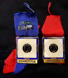 AUSTRALIAN PISTOL SHOOTING BADGES NATIONAL CHAMPIONSHIPS MELBOURNE 1968 - Picture 1 of 3