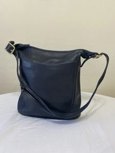 Vintage Coach Slim Duffle Sac 9060 Black Leather Tote Costa Rica  Gold Hardware - Picture 1 of 16