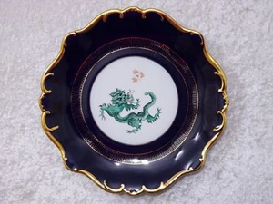 Atelierkunst SMM Porcelana Plato Fastuoso Cobalto Ming Dragón Verde Pintado - Imagen 1 de 5