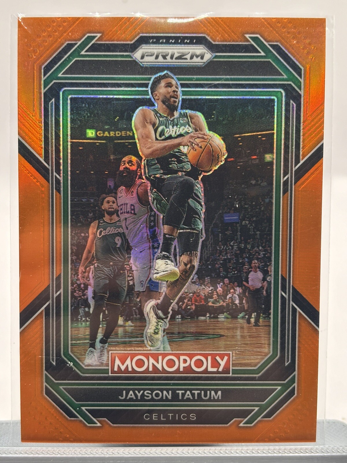 2022-23 Panini Prizm Monopoly #4 JAYSON TATUM Orange Prizm #/124 CELTICS